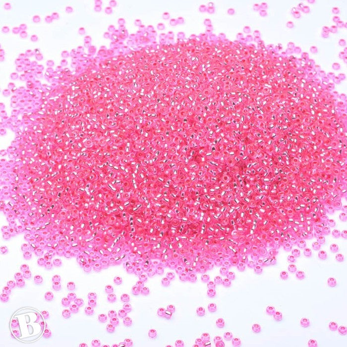 Silver Lined Czech Pale Pink Glass Rocaille/Seed 11/0-Pack of 100g