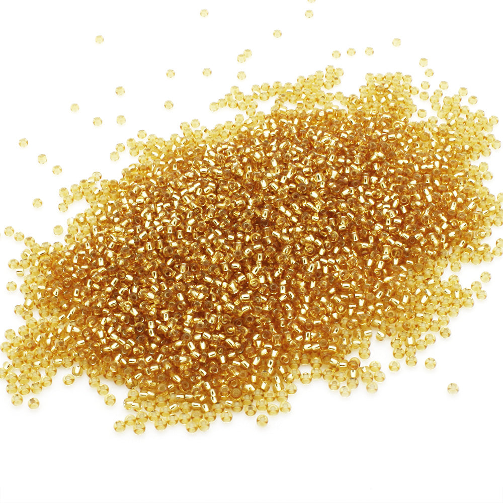 Silver Lined Czech Gold Glass Rocaille/Seed 11/0-Pack of 100g