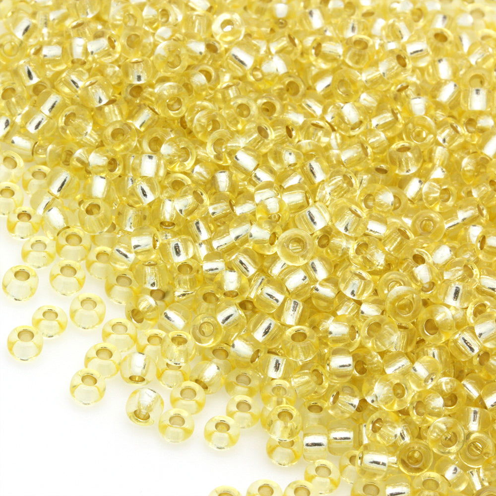 Silver Lined Czech Yellow Glass Rocaille/Seed 8/0 Pack of 5g