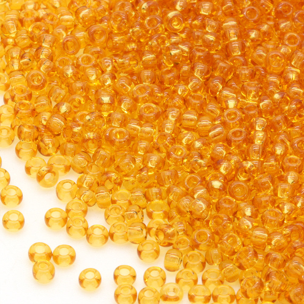 Transparent Czech Gold Glass Rocaille/Seed 8/0 - Pack of 100g