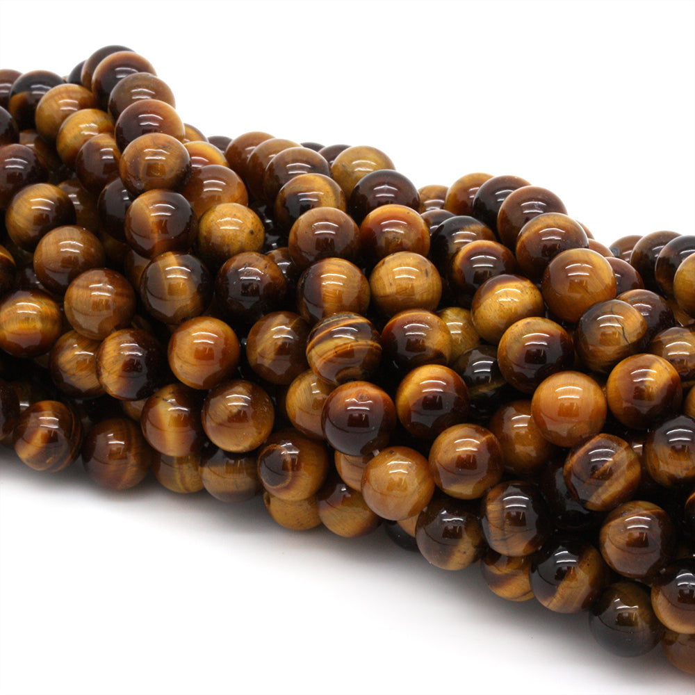 Tigers Eye Round Beads 8mm - 35cm Strand