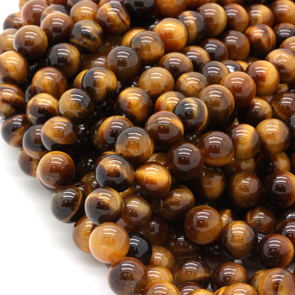 Tigers Eye Round Beads 8mm - 35cm Strand