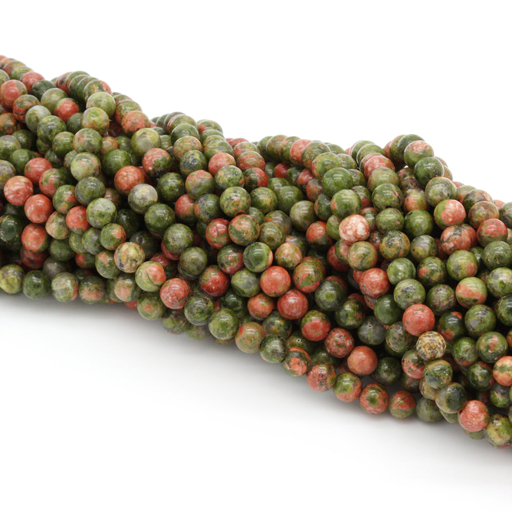 Unakite Round Beads 4mm - 35cm Strand