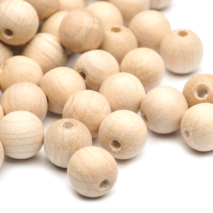 Unvarnished Natural Wood Round 12mm-Pack of 100