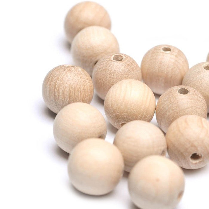 Unvarnished Natural Wood Round 15mm-Pack of 50