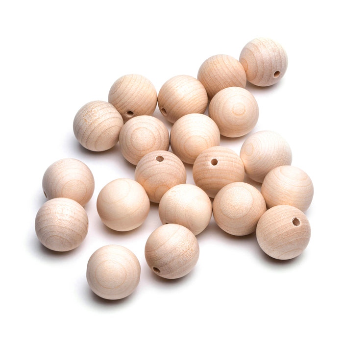 Unvarnished Natural Wood Round 20mm-Pack of 20