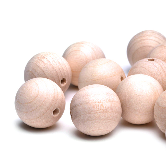 Unvarnished Natural Wood Round 20mm-Pack of 20