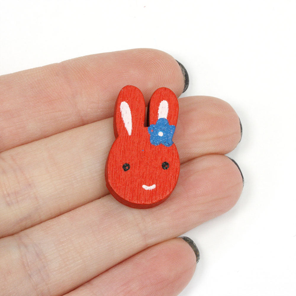 Wooden Bunny Mix 25x16mm - Pack of 20